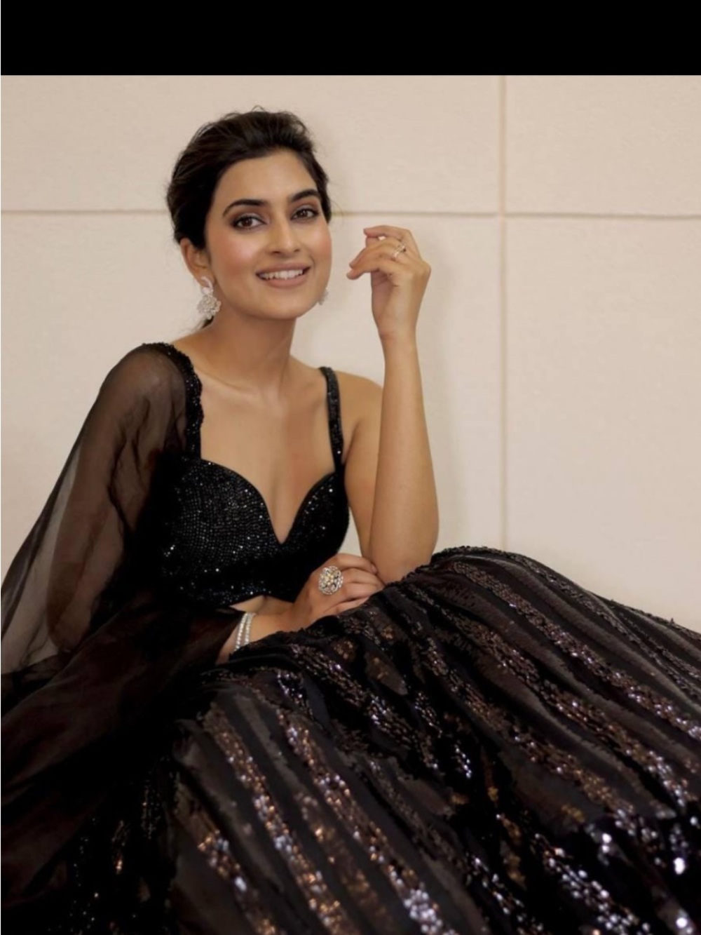 Black Sequin Lehenga/wedding outfit XS